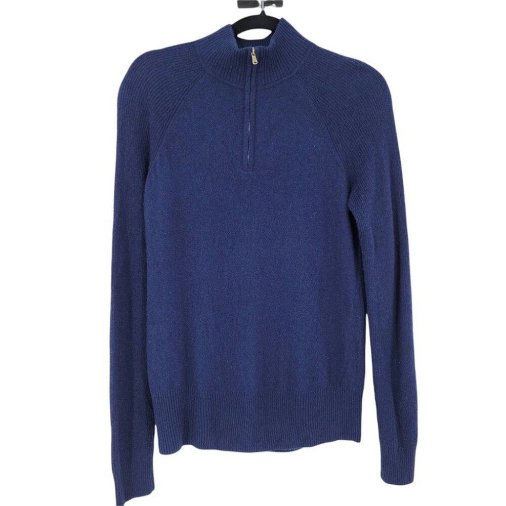 Vineyard Vines Nautical Navy Quarter Zip Cashmere Wool Blend Sweater Size Small